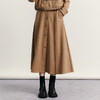 谜底A字型半身裙2023冬季新品文艺风高腰百搭单排扣长裙234MB1568 商品缩略图0