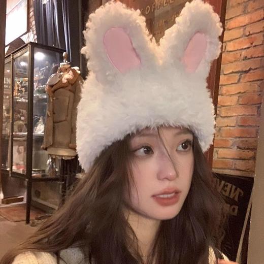 【ins网红针织百搭！可爱兔子毛线帽】御寒保暖不留痕。手工针织，层层加厚，甜美可爱兔子秋冬季加厚保暖毛线帽子潮包头 商品图3
