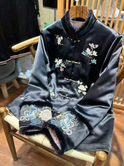 KDS醋酸棉衣中式国风夹棉外套女装盘扣复古棉袄棉服 商品图3