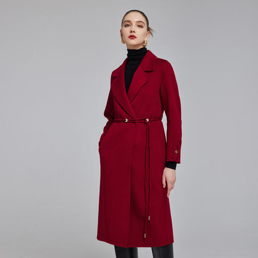 NH908斯尔丽2023秋冬新款修身显瘦显高时尚手工腰带气质大衣 商品图2