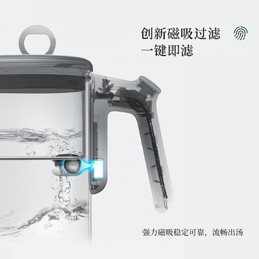【小家电】鸣盏飘逸杯玻璃内胆按压式磁吸无杆泡茶壶茶水分离冲茶器茶具懒人茶壶 功夫茶壶MZ-8003 HF 商品图1