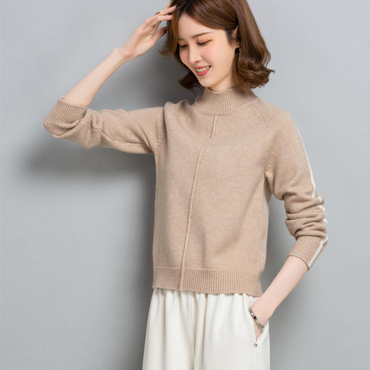 小个子短款毛衣，女士宽松秋冬季宽松休闲上衣洋气半高领针织打底衫CC-23210 商品图2