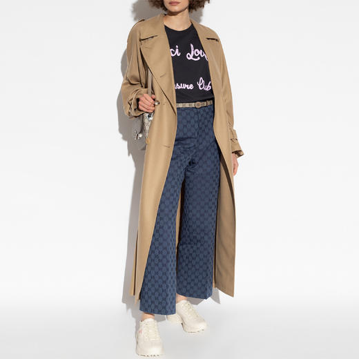 GUCCI 古驰 女士字母徽标印花针织棉质圆领短袖T恤 黑色 717422 XJFV2 1283 商品图3