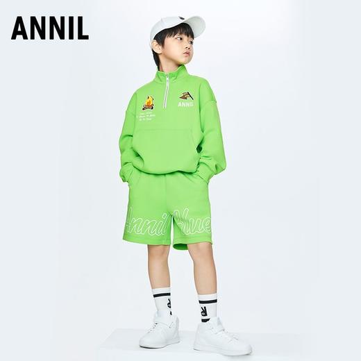 【实体店同款】男童潮流趣味半高领运动套装BLUE安奈儿童装AB331841 商品图3