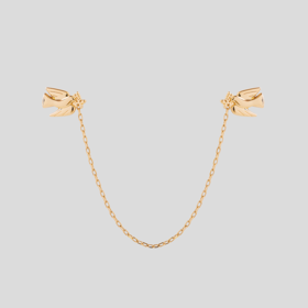 GOODBAI 白鸽图案链条领夹胸针