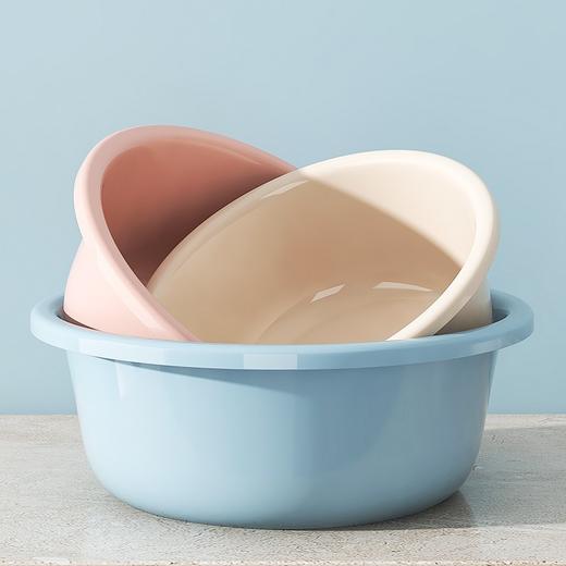 「马卡龙色系！三件套」三件套加厚塑料洗脸盆家用大号宝宝脸盆加深居家日用洗菜盆洗手盆洗脚盆子 商品图0