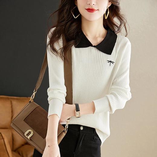 针织衫女长袖秋季2023新款毛衣洋气春秋法式小众别致设计感上衣 商品图1