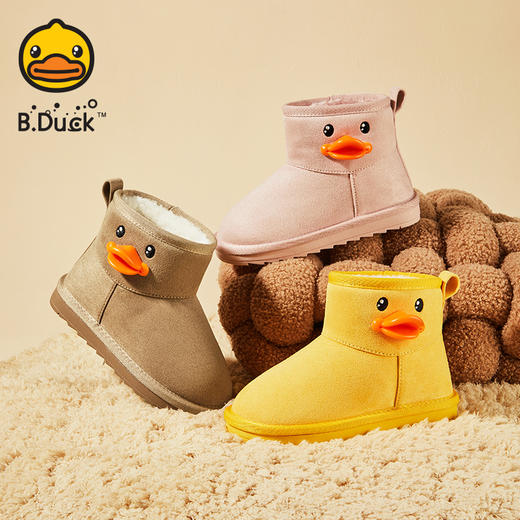 B.DUCK小黄鸭童鞋冬季男女童保暖雪地靴 B5486805 商品图4