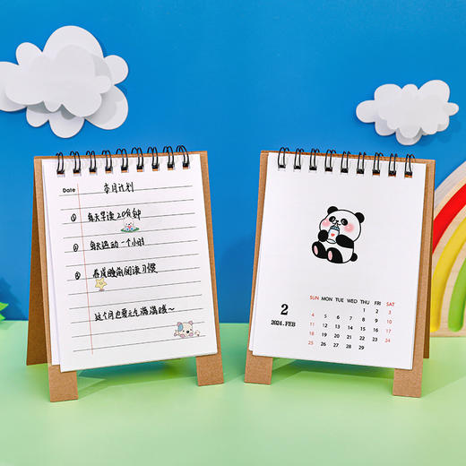 2025年【卡通可爱台历】 日历计划本  学生迷你创意礼品  熊猫桌面摆件台历 商品图2