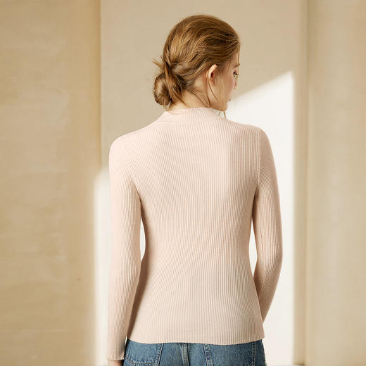 基础百搭女士半高领打底衫修身显瘦长袖保暖上衣女纯色针织打底衫FX2685 商品图2