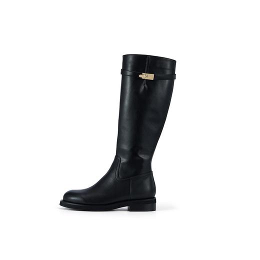 WESTORY2023年冬季新款圆头百搭骑士靴时装靴显瘦高筒靴休闲靴女S23DQ83561 商品图1