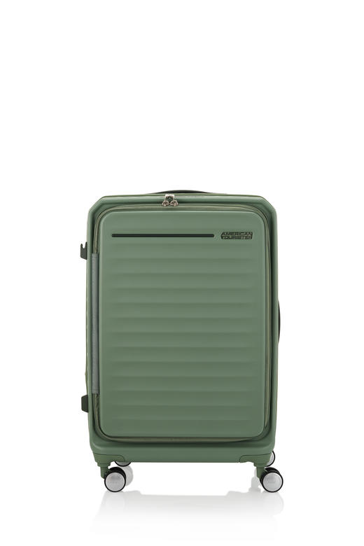 【美旅】胖胖箱 大容量 PC材质  前开口 独立电脑隔层 扩展层 双层防爆拉链 外置拉杆 减震轮滑 侧脚垫挂钩 HJ3 商品图1