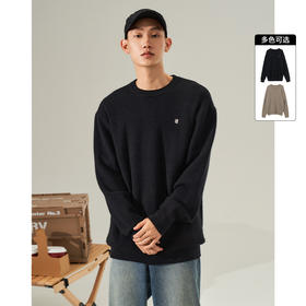 西遇保暖宽松圆领毛衫早春新款打底线衫简约休闲套头百搭卫衣12332353