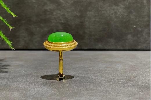 【御珠宫坊】金镶碧玉戒指 商品图2