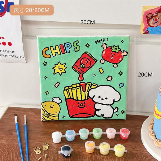 【多种款式！每款都好可爱呀】DIY填充儿童数字油画装饰画，可爱卡通动物手工填色治愈画，化解烦恼 可搭配画架 材料齐全 商品图7