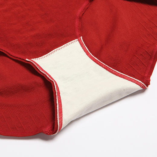 都市丽人塑身系列无缝轻塑美臀平角女士内裤新年本命年红品高腰平角裤LK34B4 商品图5