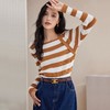 条纹针织衫女长袖秋季2023新款毛衣内搭宽松打底衫气质女人味上衣 商品缩略图4