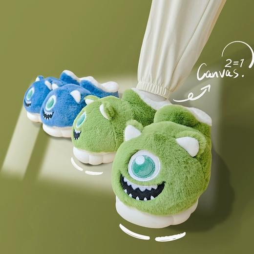 【新款卡通造型❗️大眼仔棉拖鞋】柔软细腻的棉质材料，轻盈软糯的触感，棉鞋女冬季包跟可爱卡通新款室内家居保暖加绒毛毛拖鞋 商品图4