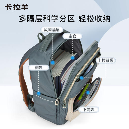 卡拉羊中学生24L大容量减负云朵背包防泼水双肩包向云端CX5191 商品图3