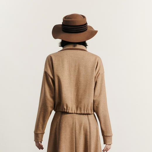 谜底POLO领上衣长袖女2023冬新品学院风文艺绣花百搭T恤234MC1561 商品图2