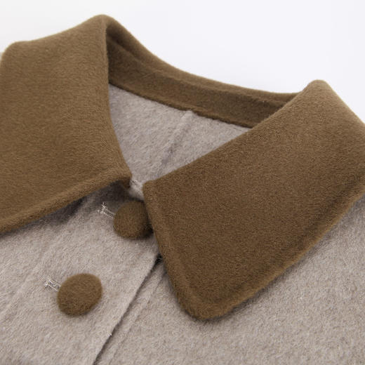 NH916斯尔丽23冬季新款时尚拼接设计感毛呢外套羊毛双面呢大衣 商品图4