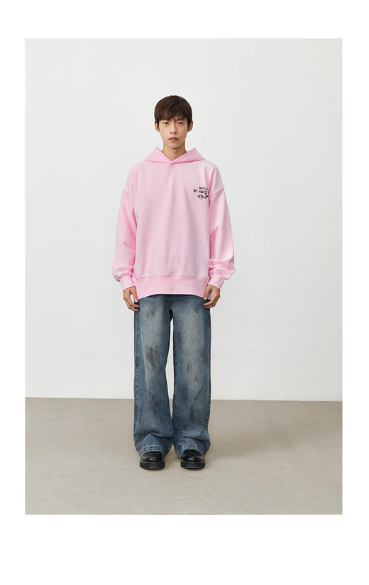 CryingCenter 落日渐层涂鸦喷漆Logo连帽套头休闲上衣粉宽松情侣 商品图1