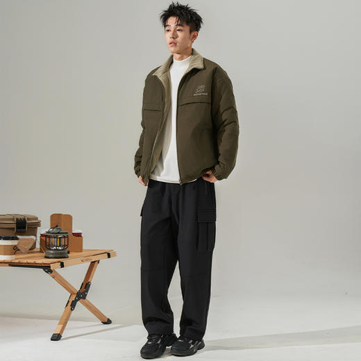 西遇美式拉链运动外套男秋冬新款立领夹克休闲百搭防风上衣12232335 商品图1
