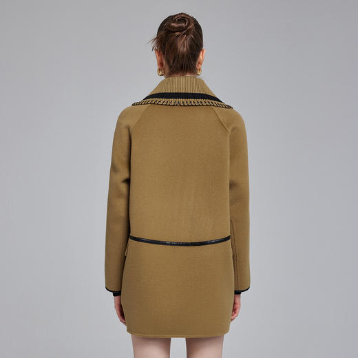 NH932斯尔丽23冬季新款可脱卸针织撞色领子显高减龄双面呢大衣女 商品图1