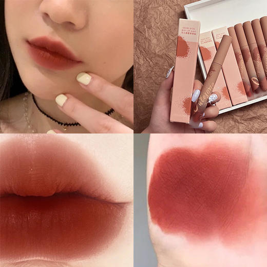 【芝士棒棒唇釉！每一支猴心水哒】唇泥丝绒哑光雾面唇釉，网红同款小众品牌显白口红，令你瞬间显白动人 哑光质感，每个女孩都可以拥有 商品图6