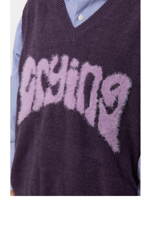 CryingCenter 字体背心马甲毛衣叠穿宽松百搭针织情侣 哭喊中心 商品图3