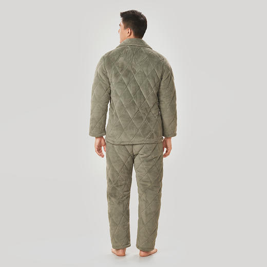 都市丽人都市锋尚生活家居男士睡衣晶粒绒夹棉加厚款长袖长裤类家居服套装FH31H9 商品图3