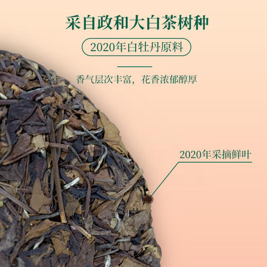 【政和大白代表产品】隆合茶业 2020年 政和白茶 2222系列 二级白牡丹 357g/饼（京东同款） 商品图1