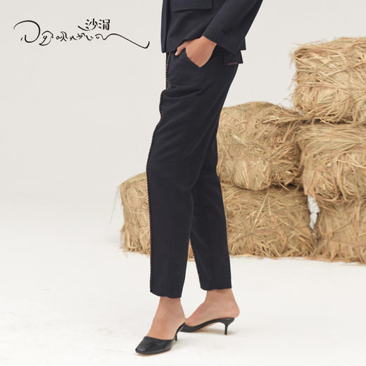 手工缝羊绒呢小脚裤SJF95W272K 商品图4