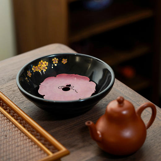 南越浅碗/壶承6#/哑黑  金樱花 干泡盘果盘茶点盘 商品图6