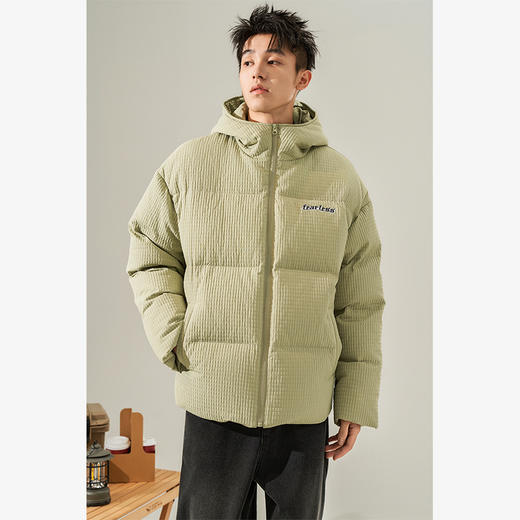 西遇85鸭绒华夫格连帽羽绒服秋冬新款保暖短款夹克面包服12532204 商品图3