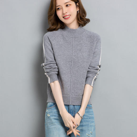 小个子短款毛衣，女士宽松秋冬季宽松休闲上衣洋气半高领针织打底衫CC-23210 商品图4
