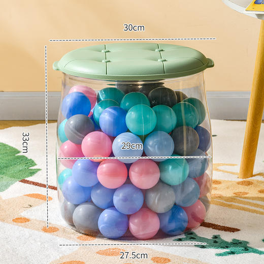 【透明可视！玩具收纳凳】多功能儿童玩具公仔收纳，透明换鞋凳家用客厅储物娃娃收纳桶，透明桶身 一目了然 好习惯从小培养 让宝宝爱上收纳 商品图11