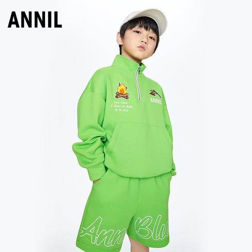 【实体店同款】男童潮流趣味半高领运动套装BLUE安奈儿童装AB331841 商品图0