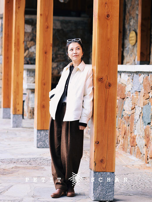 PETIT SCHAN小闪 CLO#381 British romance 英式浪漫 纯羊毛特种花式纱休闲萝卜西裤 商品图5