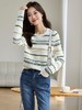 条纹针织衫女长袖2023秋季新款毛衣洋气春秋打底衫秋冬宽松上衣 商品缩略图3