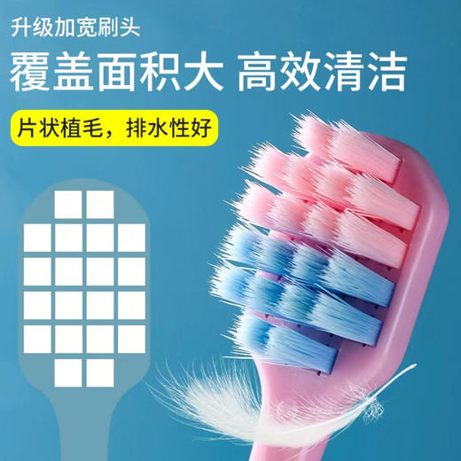 「5支独立装！9.9元包邮」双效舌苔清洁器刮舌器舌苔板宽头牙刷软毛家用成人家庭装口腔护理 商品图3