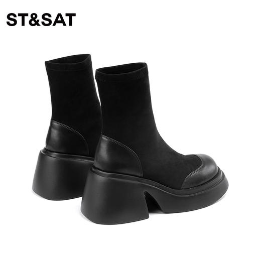 星期六粗跟厚底气质弹力瘦瘦靴SS34116516 商品图1
