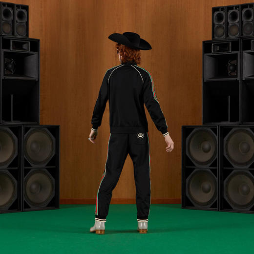 【一】GUCCI 古驰 男士平纹针织休闲运动裤 黑色 698426 XJEES 1152 商品图2