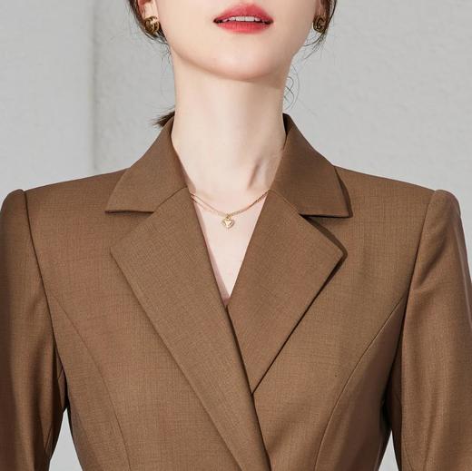 艾尚臣藏青色连衣裙女士秋款高级感2023新款气质职业正装西装裙 商品图3