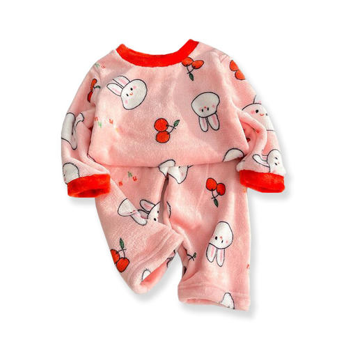 【可爱柔软舒适❗️加绒保暖套装】可家居可外穿，儿童秋冬法兰绒睡衣套装 女童加绒加厚家居服 男宝宝保暖内衣套装父亲节礼物新年礼盒年货礼盒 商品图4