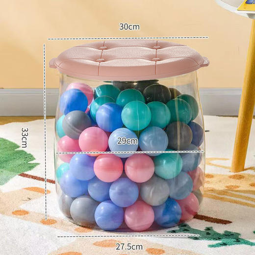 【透明可视！玩具收纳凳】多功能儿童玩具公仔收纳，透明换鞋凳家用客厅储物娃娃收纳桶，透明桶身 一目了然 好习惯从小培养 让宝宝爱上收纳 商品图9