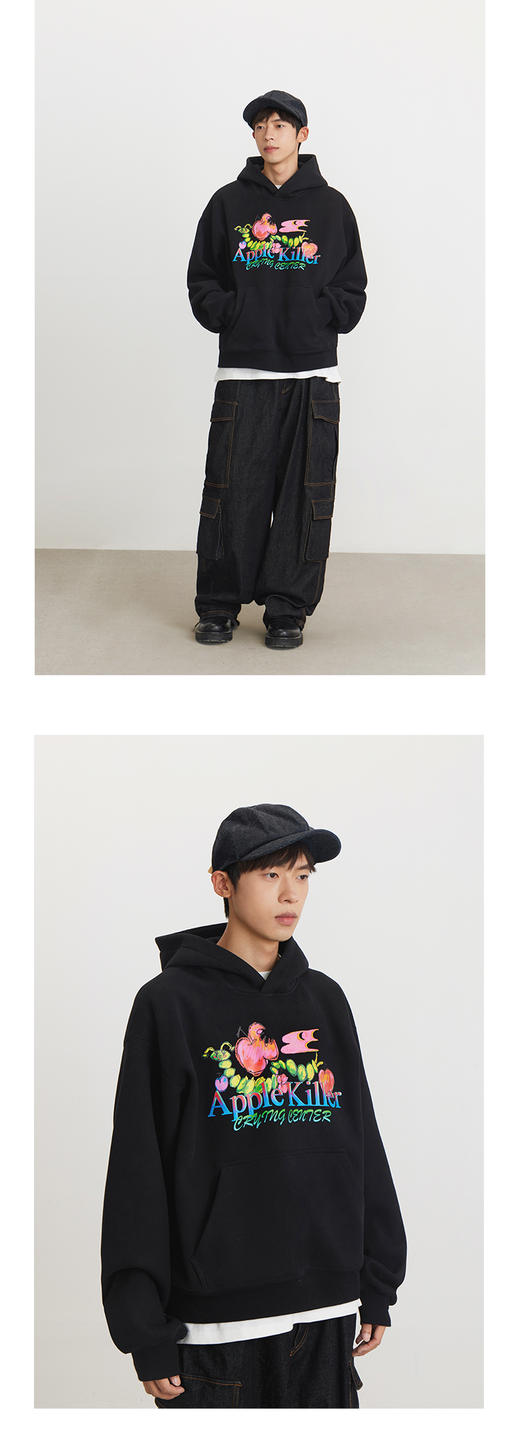 CryingCenter 苹果杀手连帽卫衣情侣可爱休闲 哭喊中心 商品图2