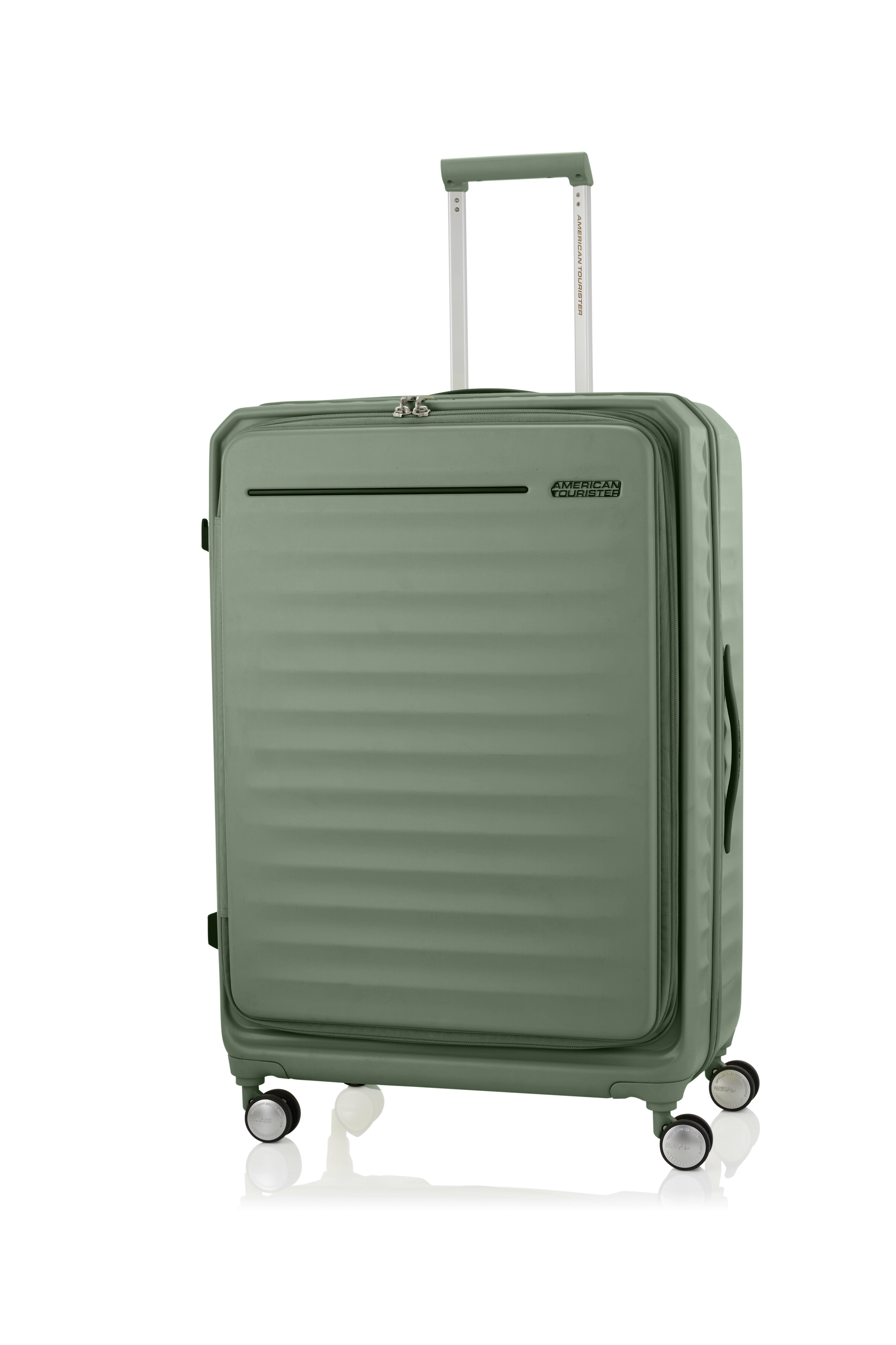 【美旅】胖胖箱 大容量 PC材质  前开口 独立电脑隔层 扩展层 双层防爆拉链 外置拉杆 减震轮滑 侧脚垫挂钩 HJ3