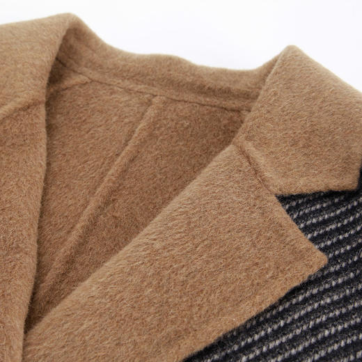 NH906斯尔丽2023秋冬新款斜纹双色西装领气质优雅撞色羊毛大衣 商品图4