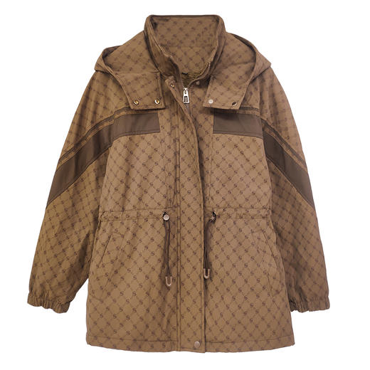 时尚保暖，花色拼接连帽加绒棉衣中长款派克服外套HR-YIZX8598 商品图8